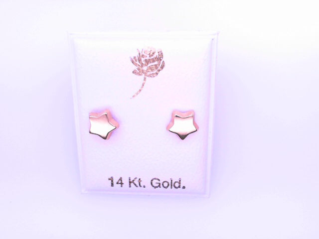 14 KARAT STUD EARRINGS WEIGHT: 0.8G : 5MM CZ CLEAR