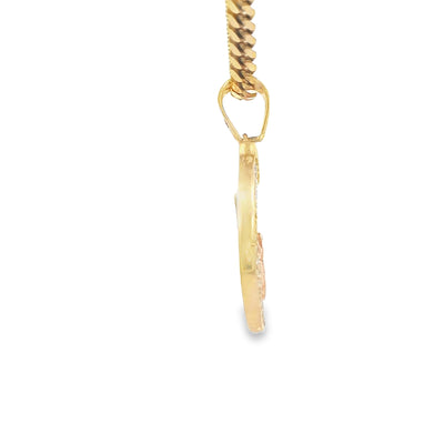 PENDANT 14K 3.3G HORSEHOE CZ LUCKY SYMBOLS 7 ELEFA
