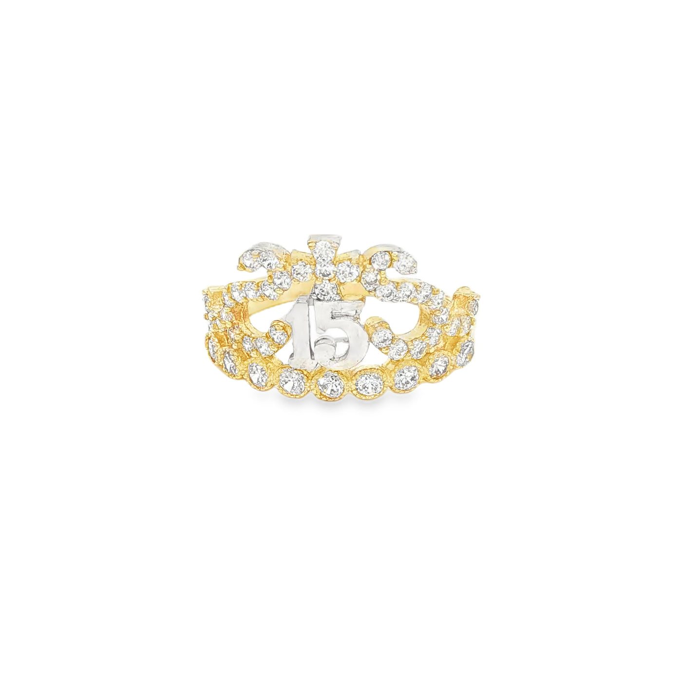 14 KARAT RING SIZE 7 WEIGHT: 2.9G : CZ QUINCE 15 C