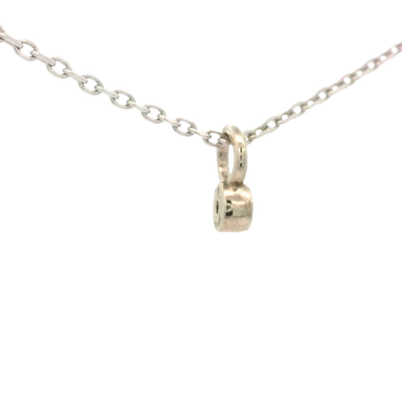 14K PENDANT WHITE DIAMOND ROUND BEZZLE DANGLE