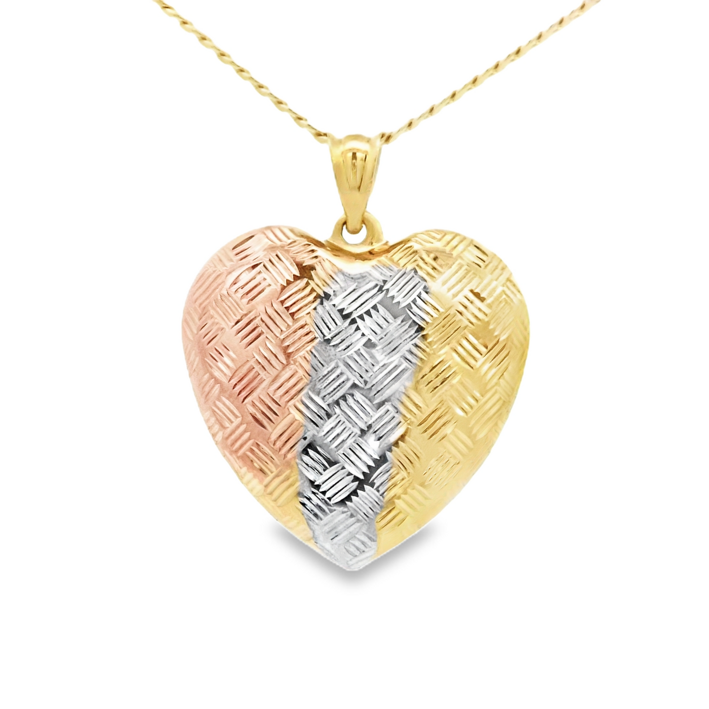 14K  PENDENT  2.7G HEART PUFF HEART  DCUT POLISHED