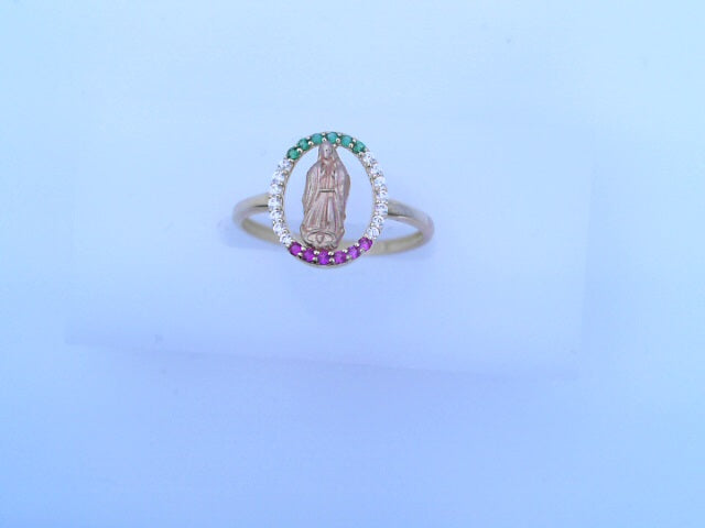 RING 14KR 1.4G GUADALUPE #7 CXZ MULTI COLOR OVAL