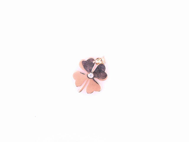 PENDANT 14K 1.7G CLOVER CZ CENTER POLISHED