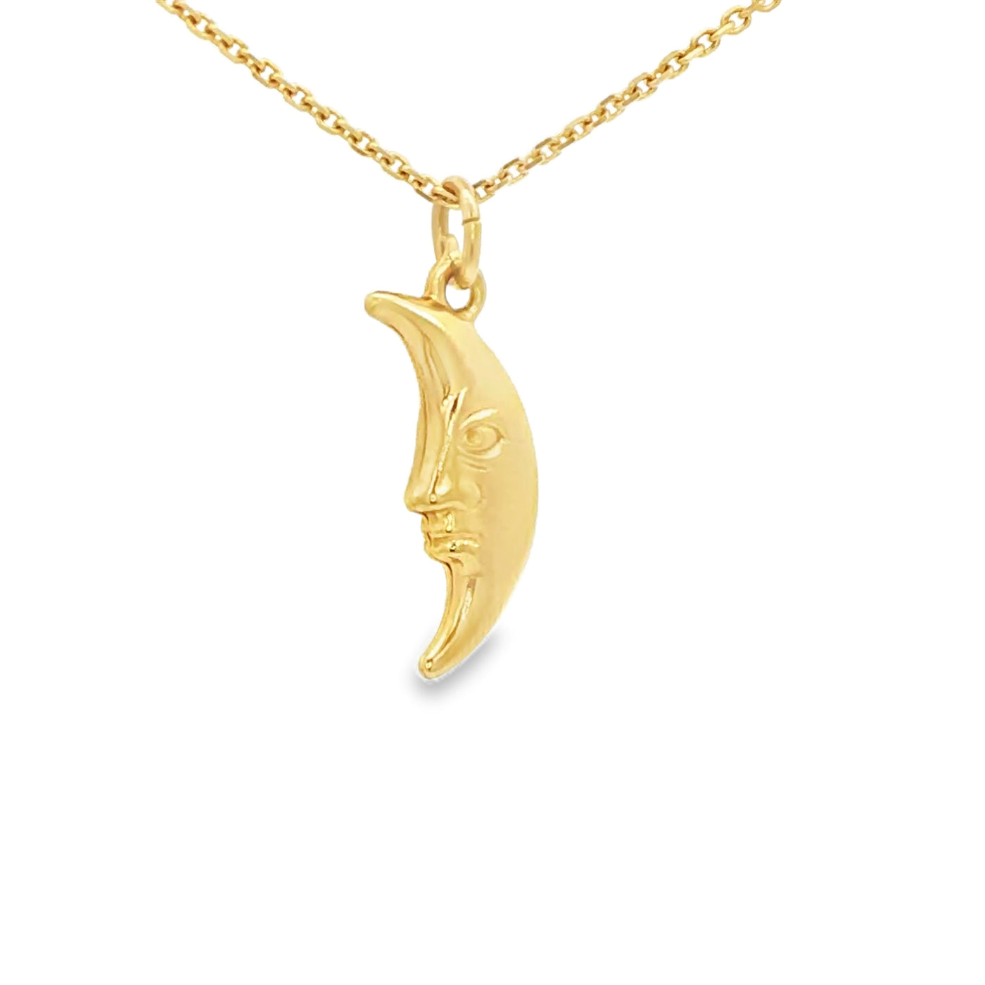 14 KARAT CHARM CRESENT MOON WITH FACE