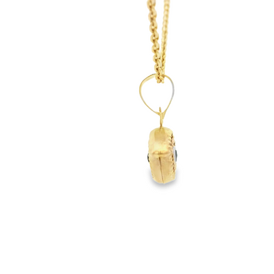 PENDANT 14K EVIL EYE RED EYE MILIGRAIN
