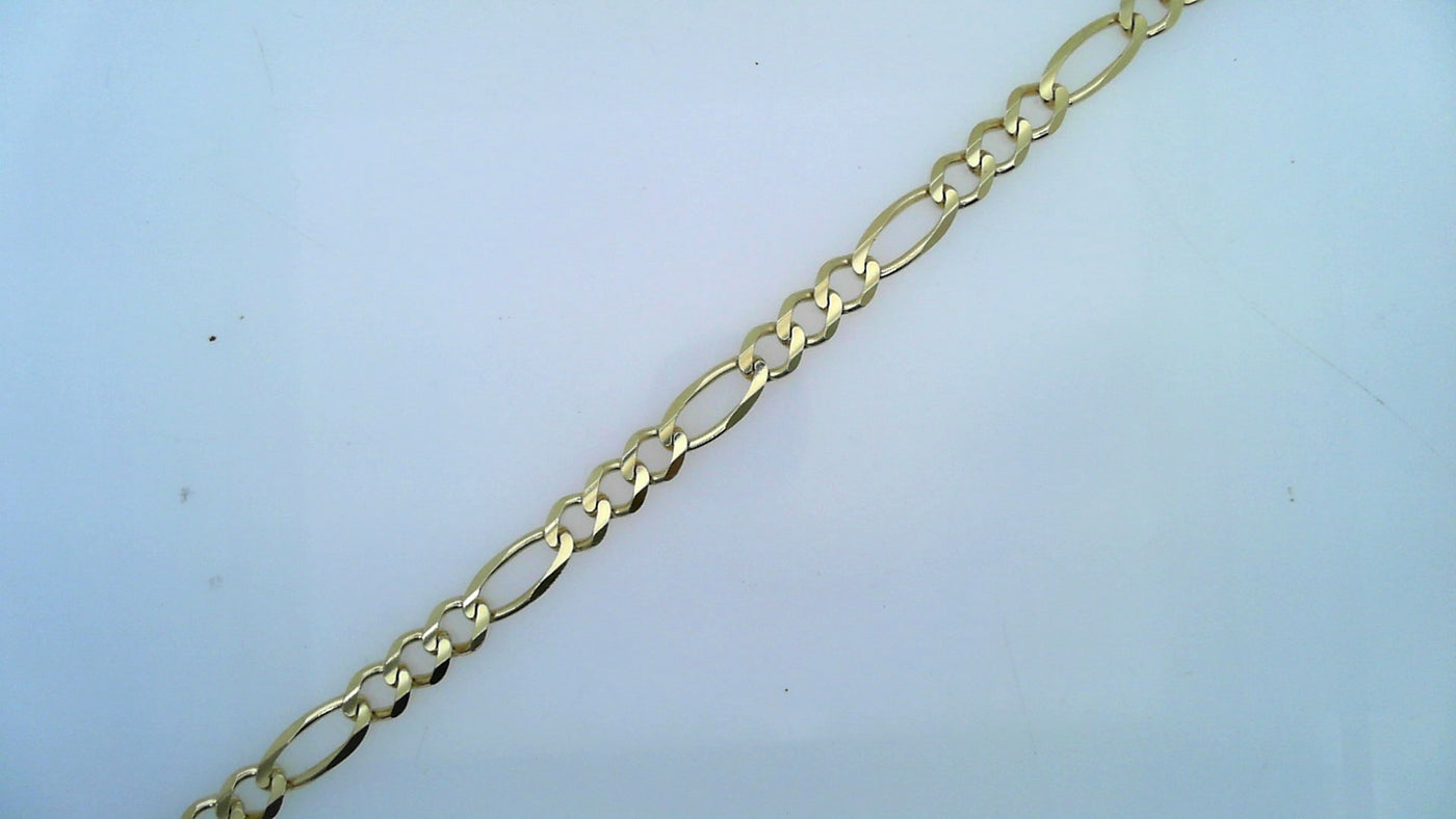 14 KARAT FIGARO BRACELET LENGTH 8 WEIGHT: 6.4G : 5