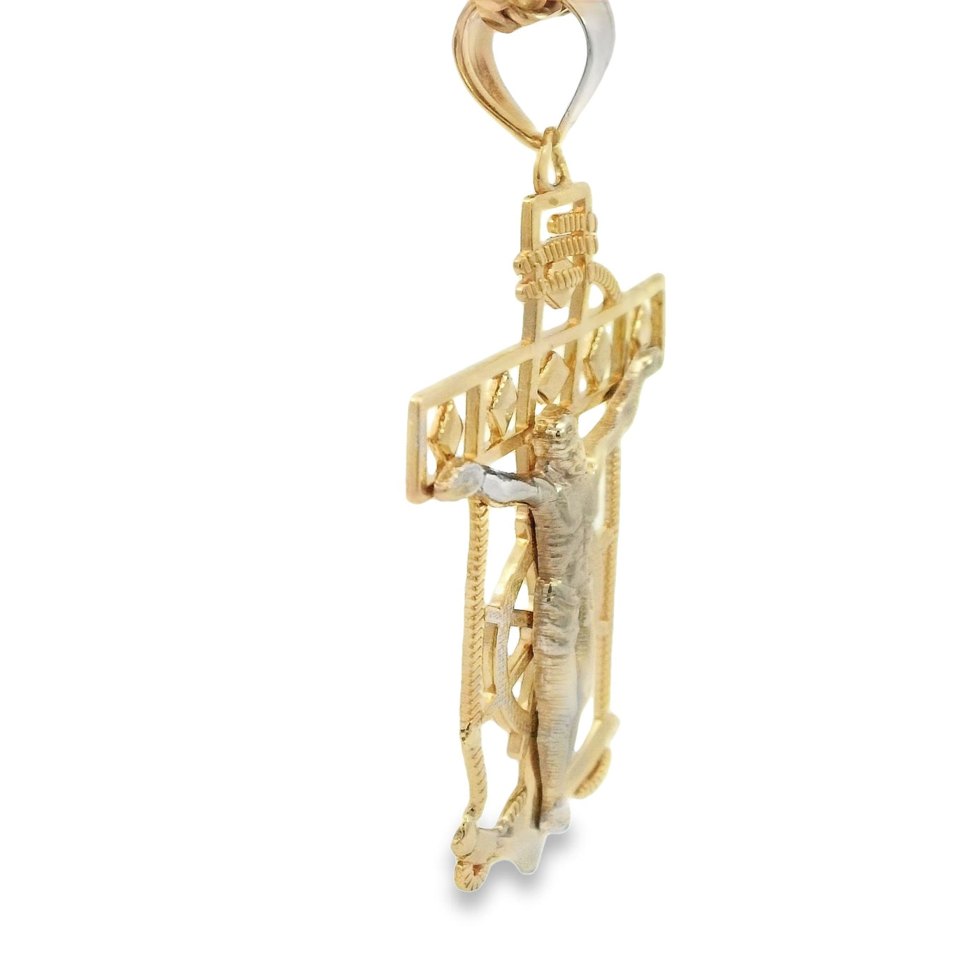 14K Nautical Jesus Cross Two-Tone