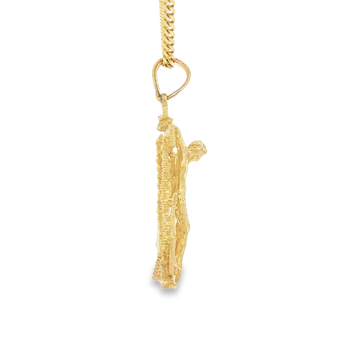 14K PENDENT 6.5G ANCHOR JESUS DC TEXTURED FINISH