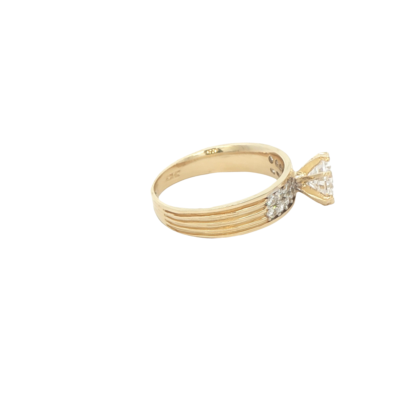 14 KARAT RING SIZE 7.25 WEIGHT: 3.5G : 4.8MM CZ SO