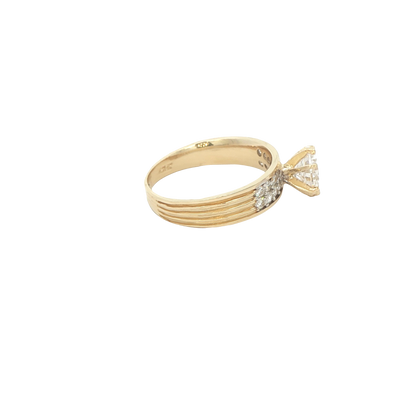 14 KARAT RING SIZE 7.25 WEIGHT: 3.5G : 4.8MM CZ SO