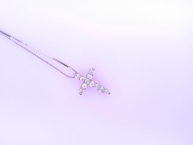 14KP W 0.9G DIAMOND D.25CTW CROSS