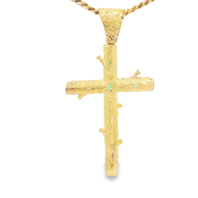 18KP 5.5G NATURAL EMERALD CROSS