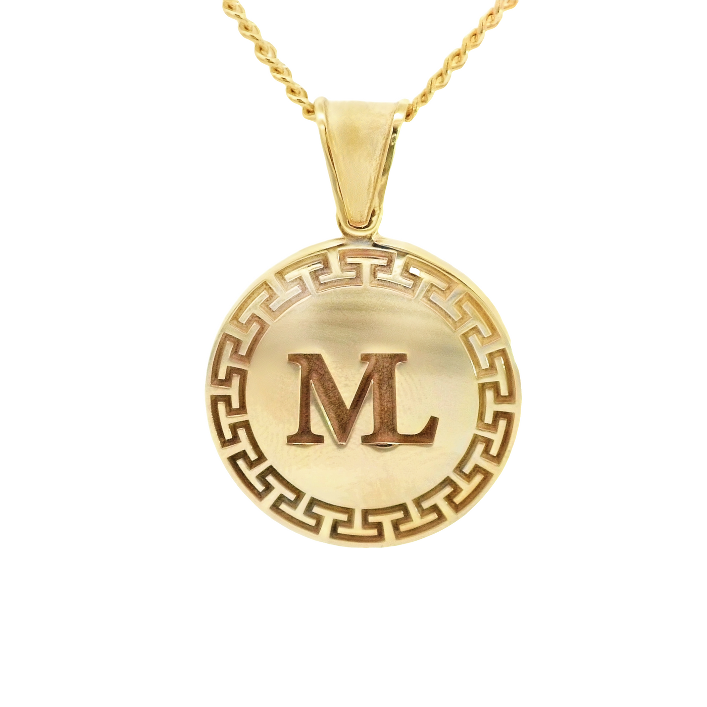 14K Gold Custom ML Pendant - Customizable Nameplate