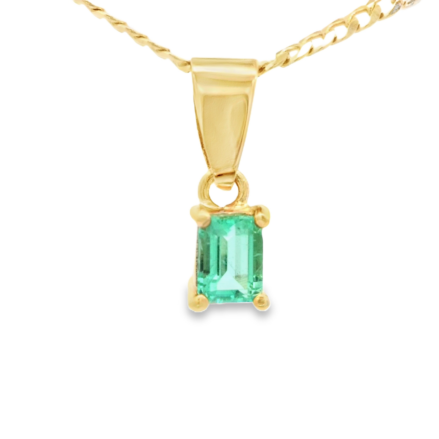 18KR Natural Emerald Pendant