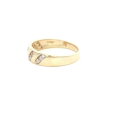 14 KARAT RING SIZE 10 WEIGHT: 3.8G : 5.3MM CZ 5 SL