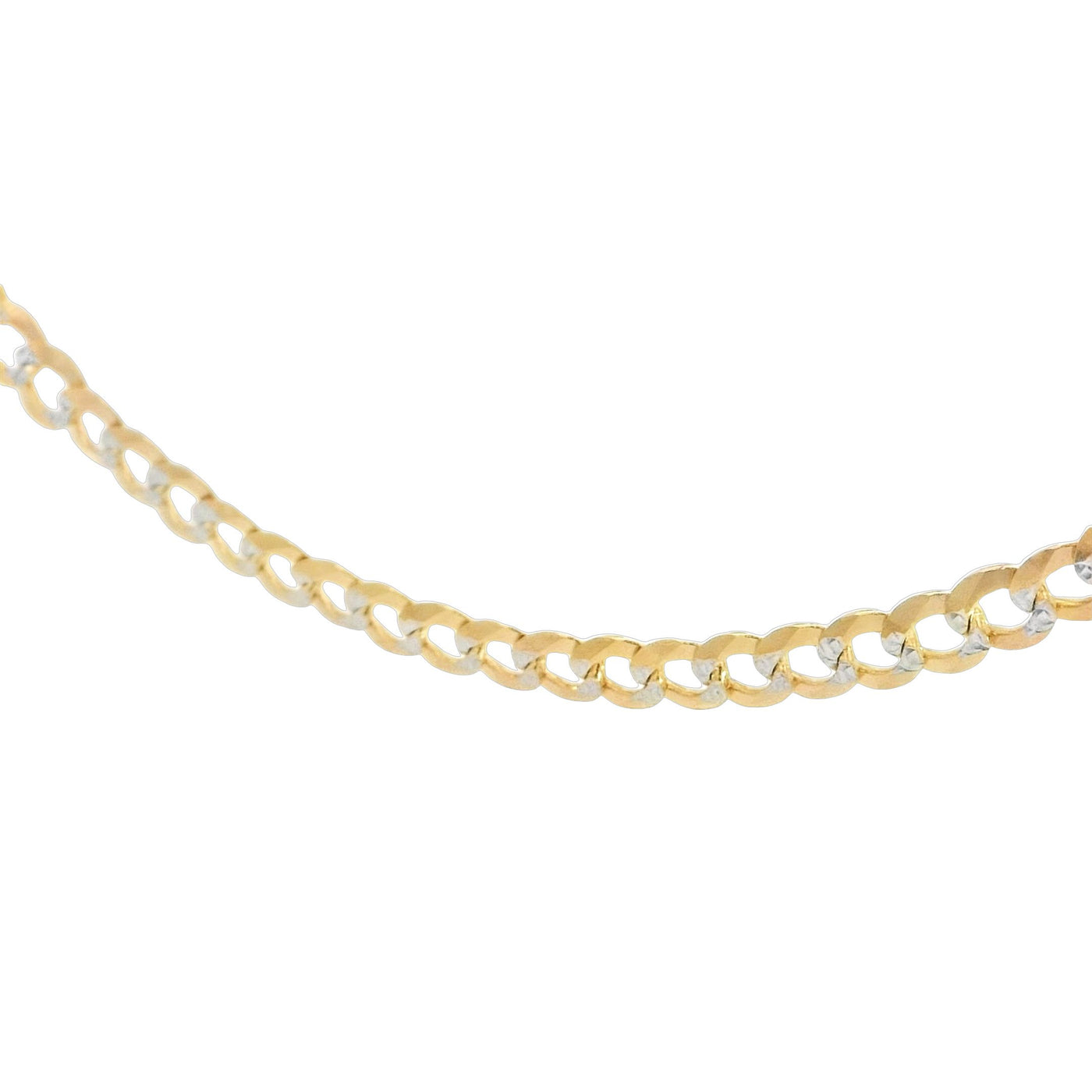 14KR Diamond Cut Cuban Italian Curb Chain