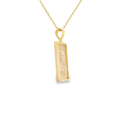 PENDANT 14K 3.4G JESUS FACE JESUS FACE SQ PLAQUE