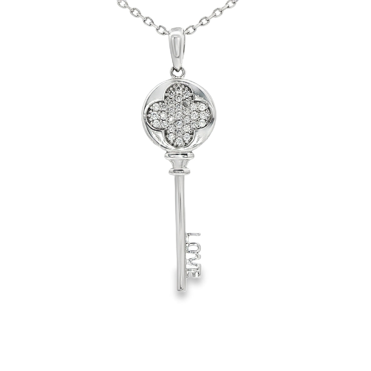 PENDANT 14K W Key 2.1g Love