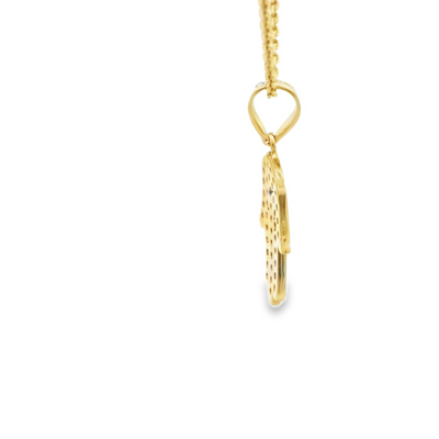 14 KARAT CHARM CZ HANSMA BLUE CENTER