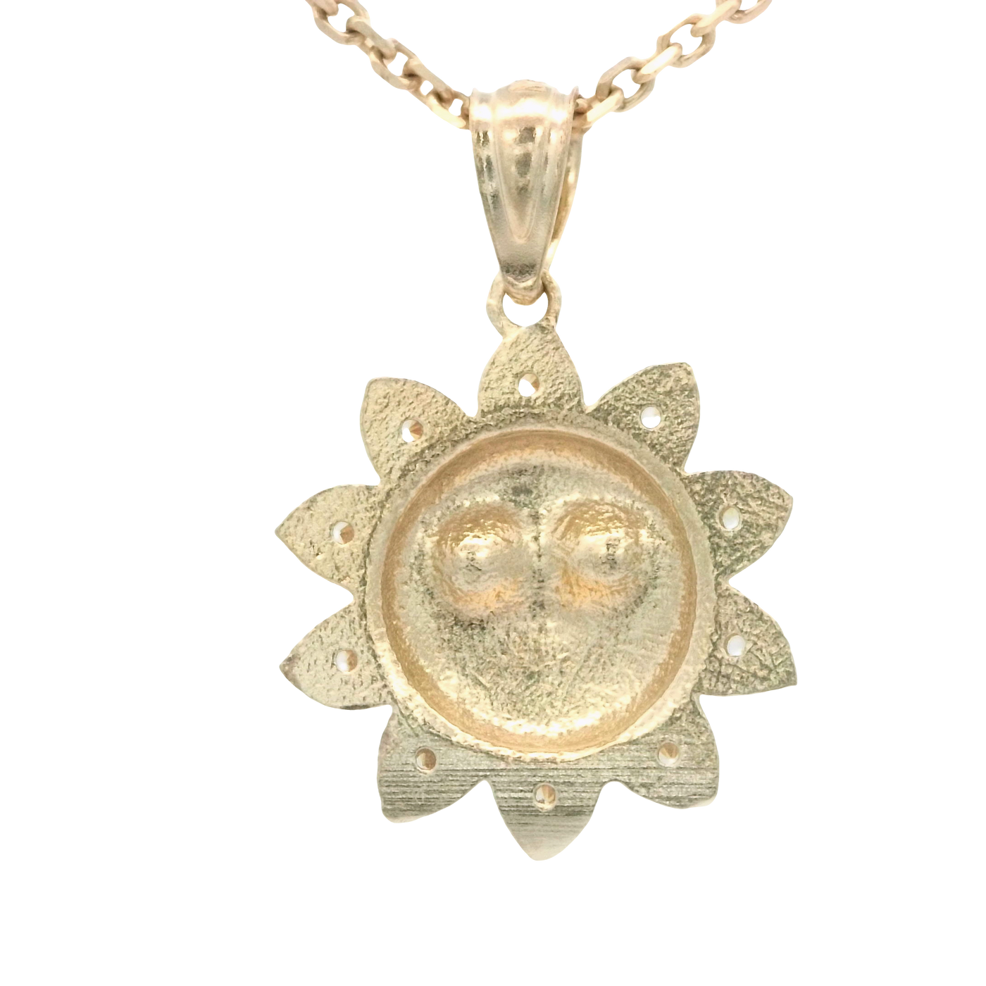 PENDANT 14K PENDANT CZ SUN WITH FACE