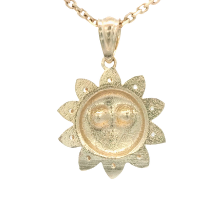 PENDANT 14K PENDANT CZ SUN WITH FACE