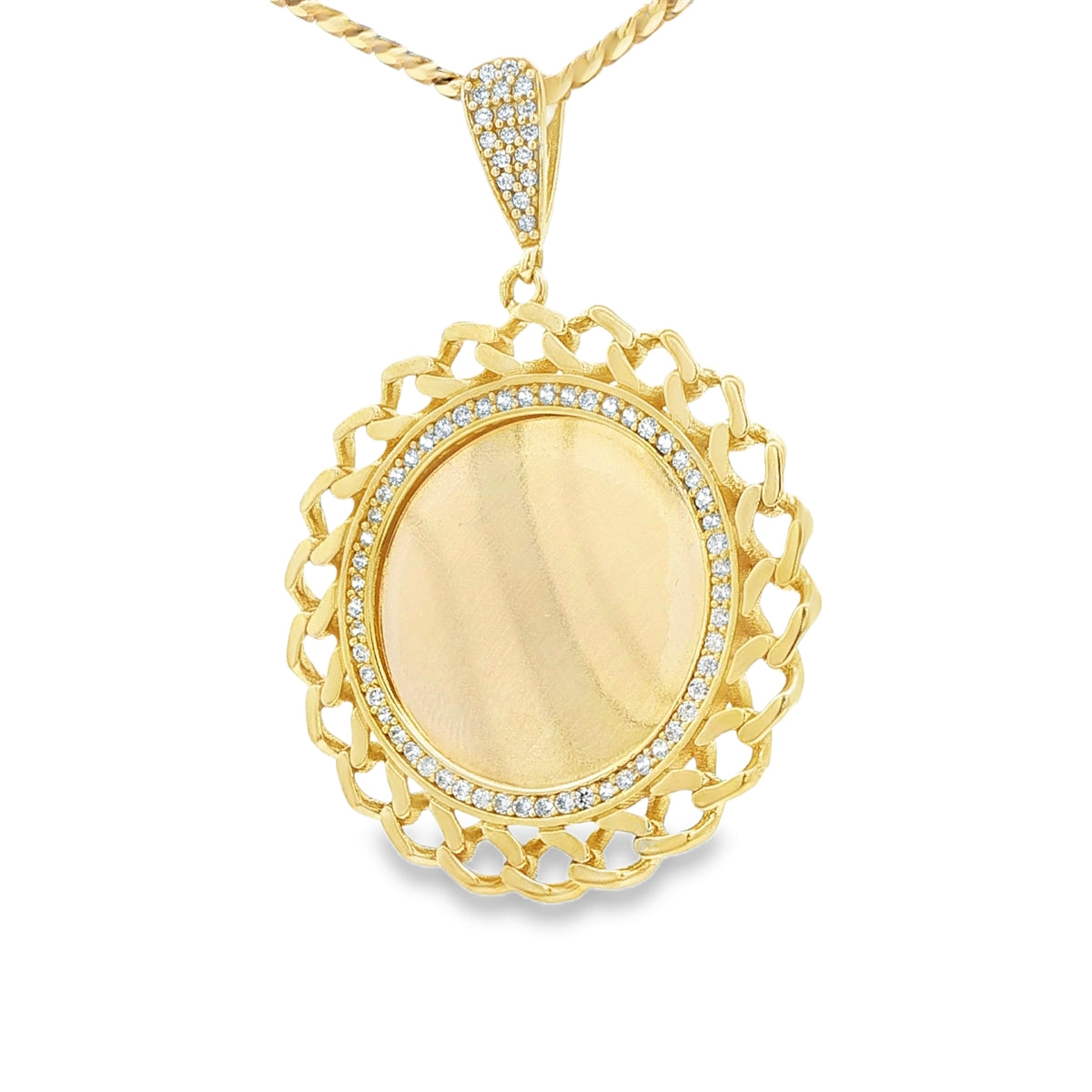14 KARAT CHARM 
CZ ENGRAVEABLE ROUND