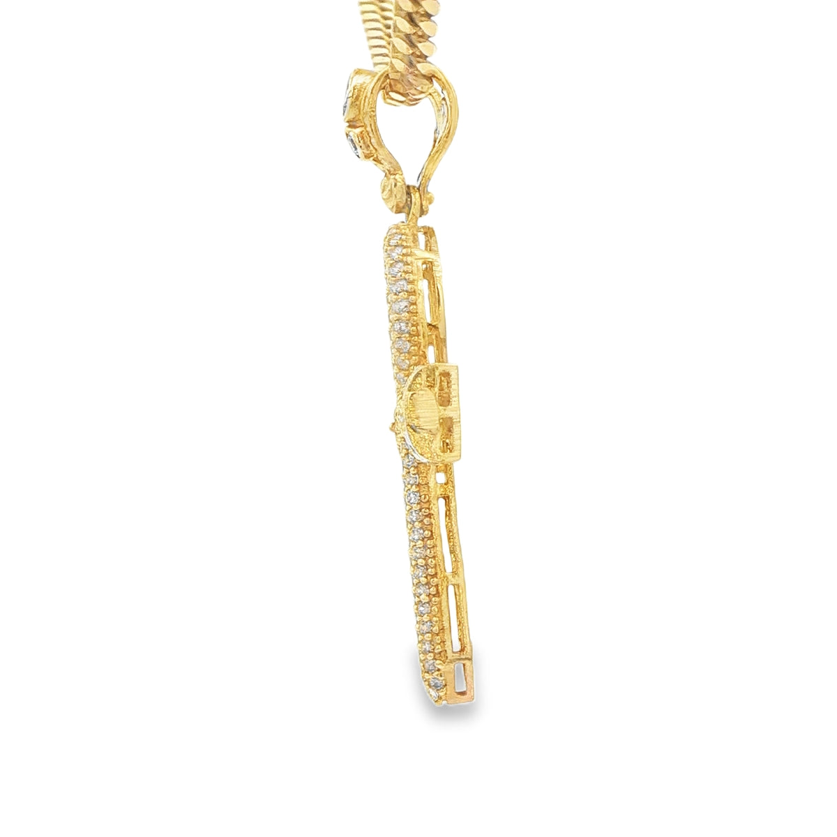 14K PENDENT 5.8G ANCH CZ ANCK CROSS NAIL STYLE