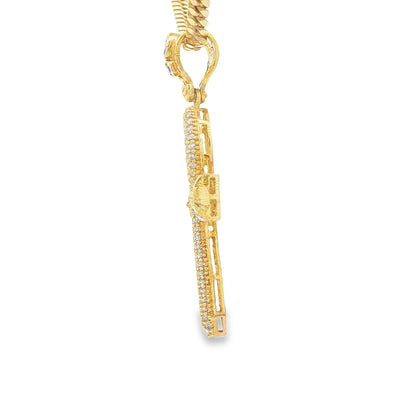 14K PENDENT 5.8G ANCH CZ ANCK CROSS NAIL STYLE