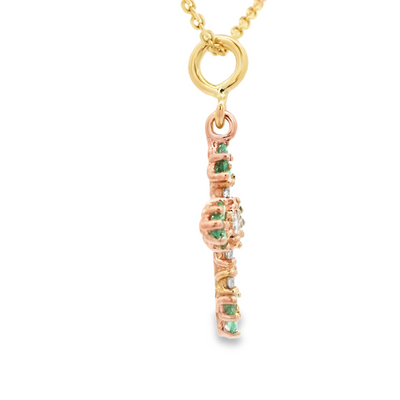 18K PENDANT EMERALD CROSS