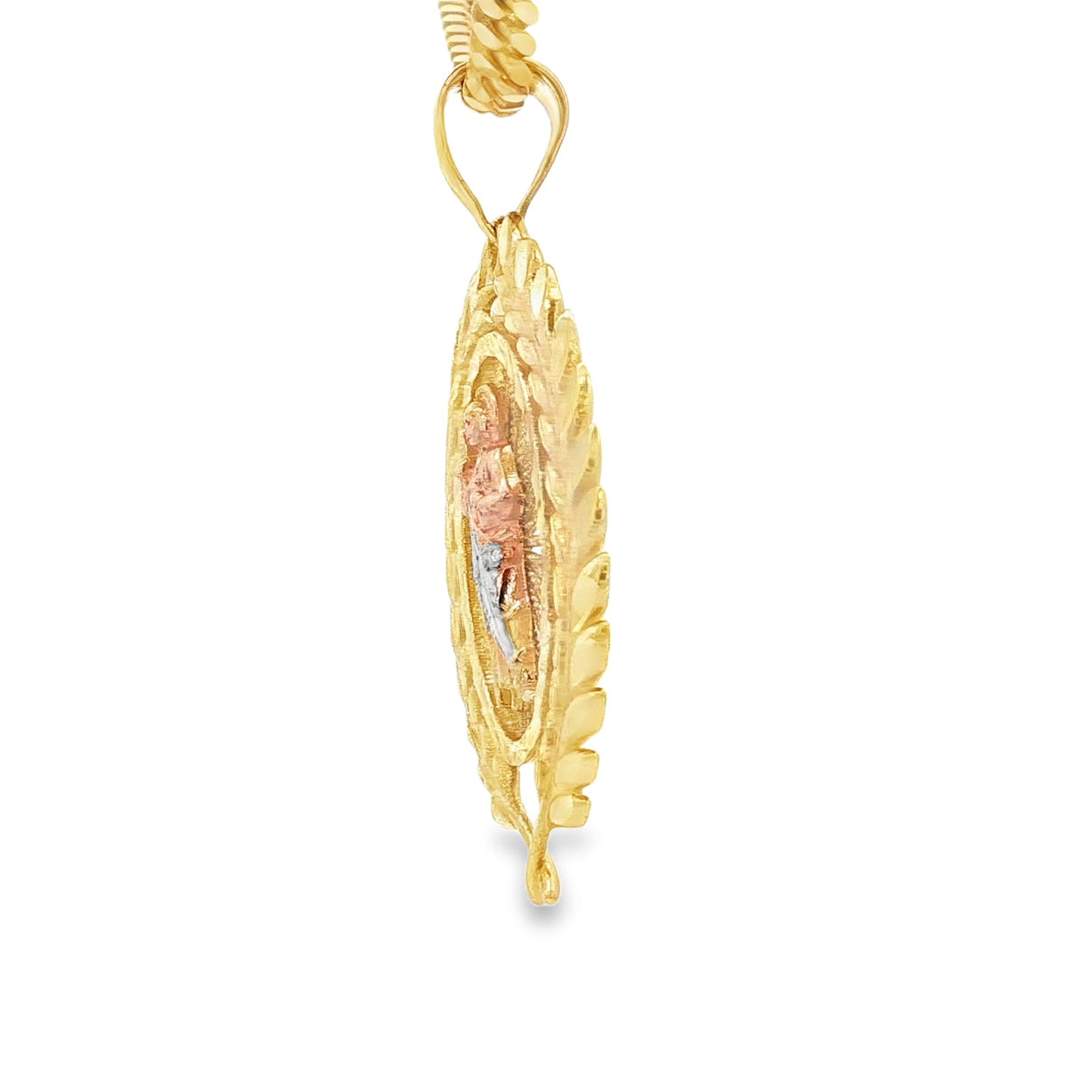 PENDANT 14KP 5.2G SAINT ST JUDE DC LEAF BORDER 3TO