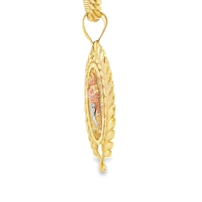 PENDANT 14KP 5.2G SAINT ST JUDE DC LEAF BORDER 3TO