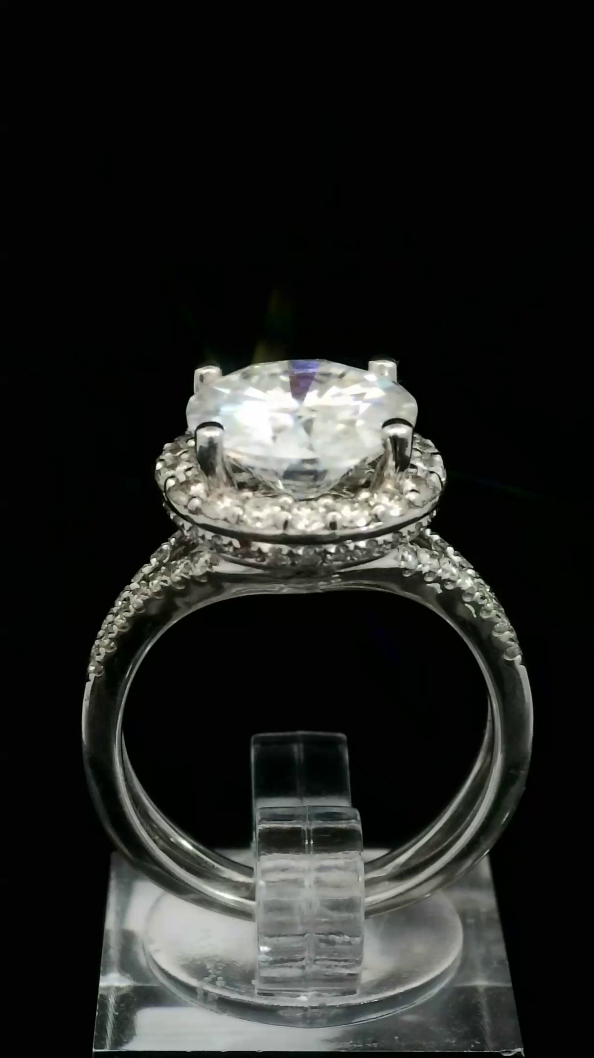 RING 14K 1ct Diamond Mount 3.00ct MOISSANITE cente