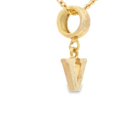 PENDANT 14K V Letter BailRing