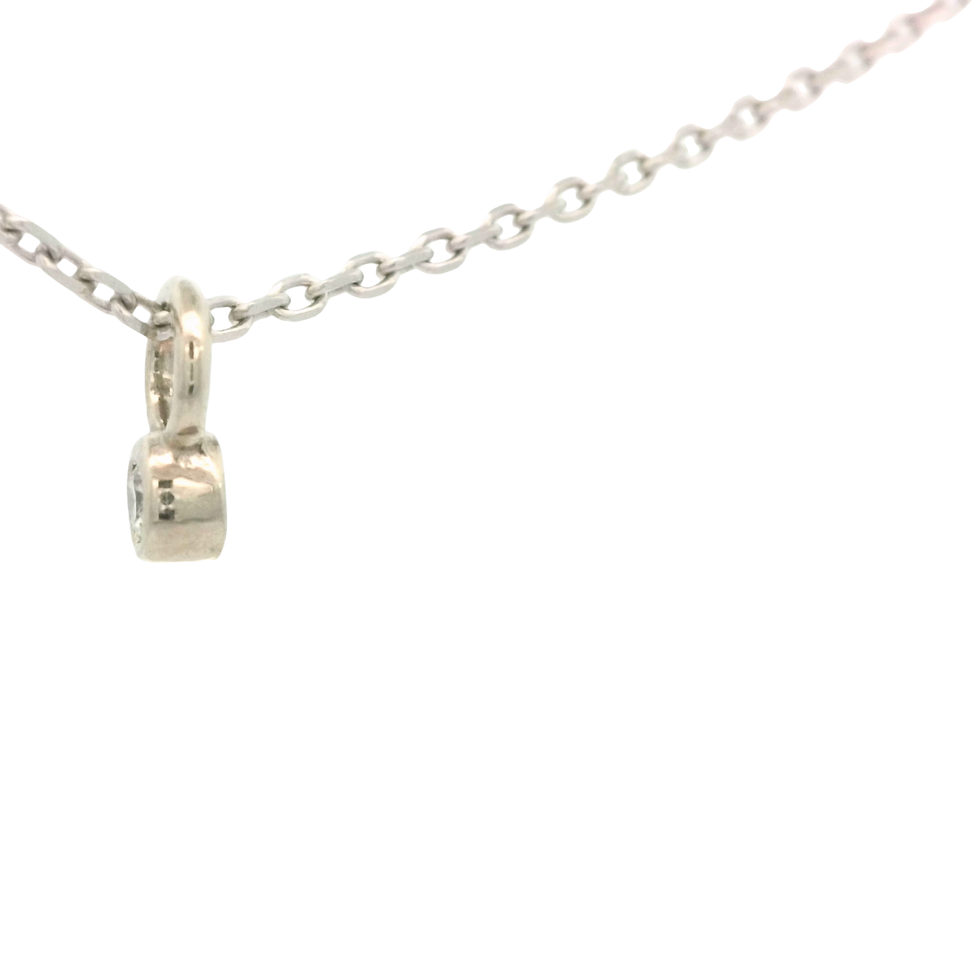 14K PENDANT WHITE DIAMOND ROUND BEZZLE DANGLE