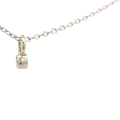14K PENDANT WHITE DIAMOND ROUND BEZZLE DANGLE