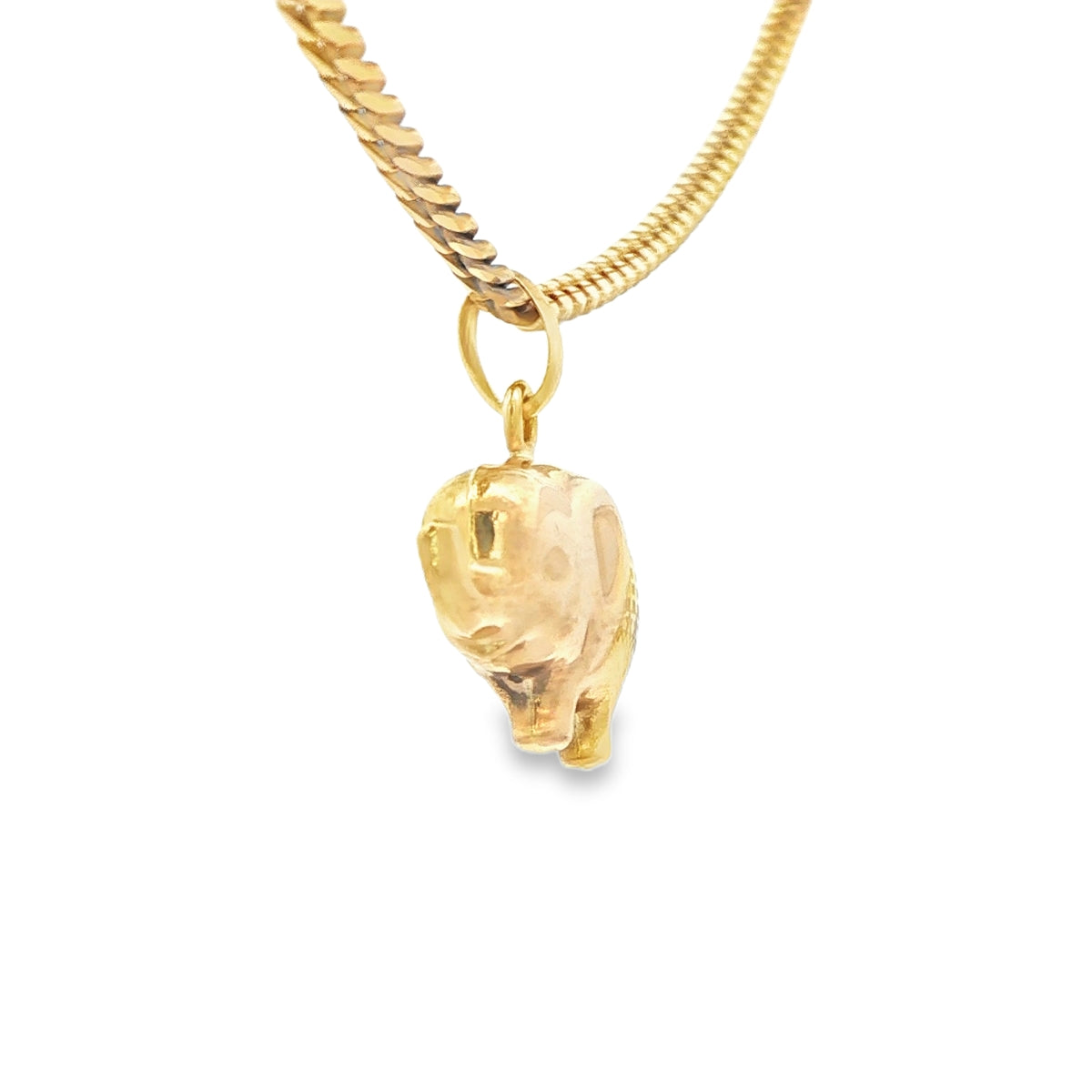 YELLOW 14 KARAT CHARM WEIGHT: 1.9G : ELEPHANT PUFF