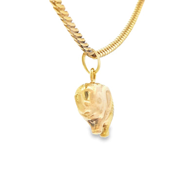 YELLOW 14 KARAT CHARM WEIGHT: 1.9G : ELEPHANT PUFF