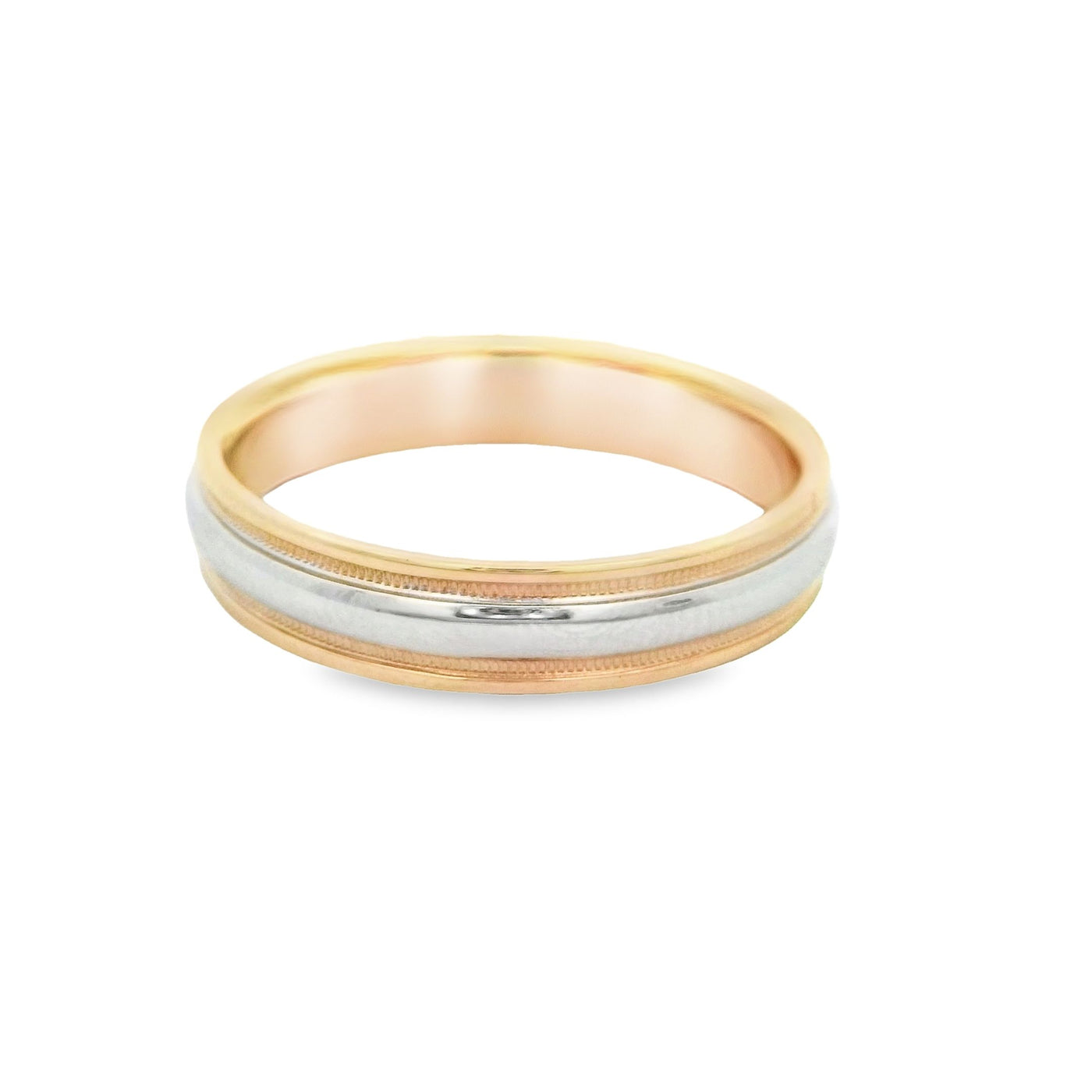 14KR Band Two-tone Miligrain Ring