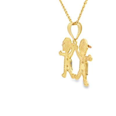 PENDANT 14K 2.6G BOY N GIRL BOY GIRL 3TONE