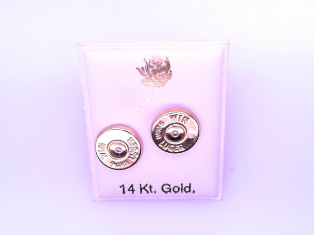 14 KARAT STUD EARRINGS WEIGHT: 0.8G : 5MM CZ CLEAR