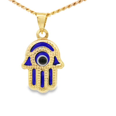 PENDANT 14K HANSMA EVIL BLUE MILIGRAIN