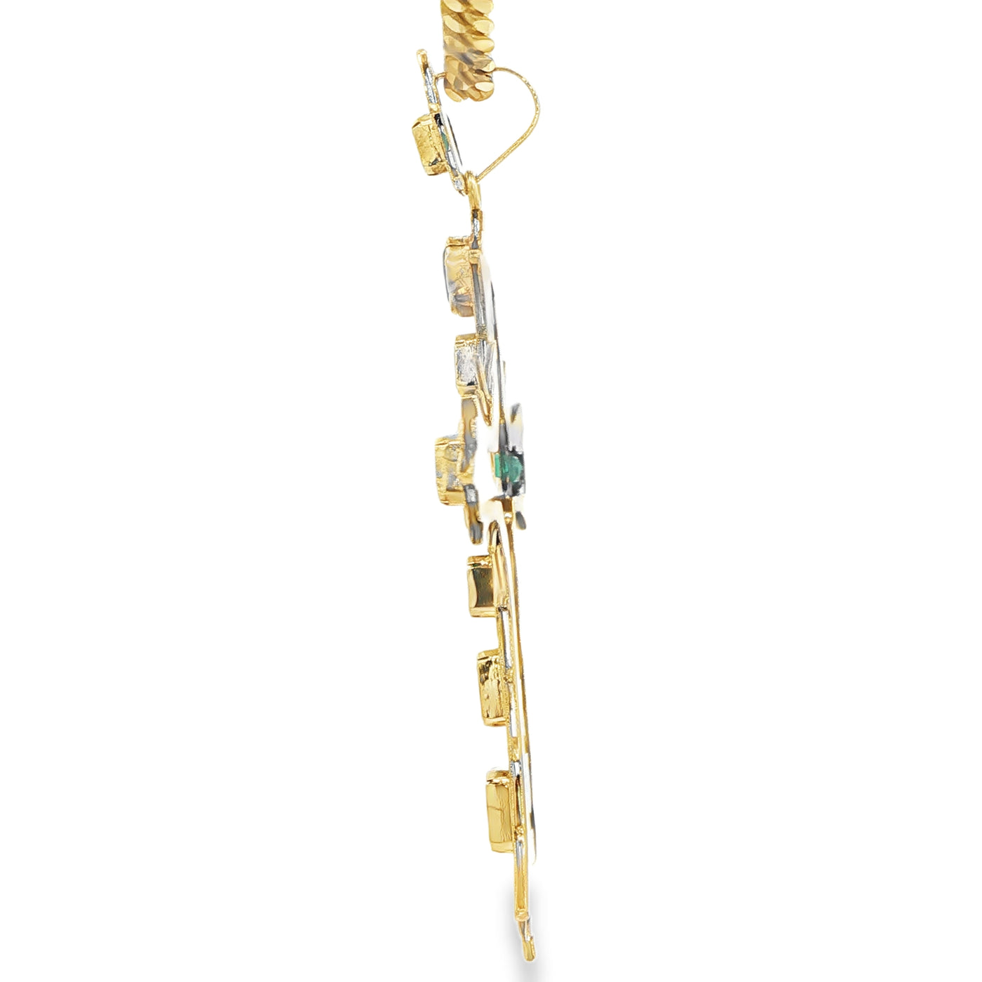 18KP 4.6G EMERALD CROSS NATURAL 3.0CTW NAT SUNBURS