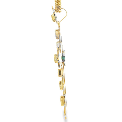 18KP 4.6G EMERALD CROSS NATURAL 3.0CTW NAT SUNBURS