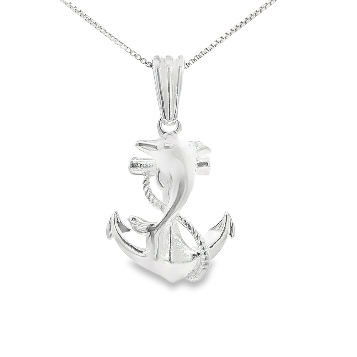 STERLING SILVER CHARM ANCHOR DOLPHIN ROPE