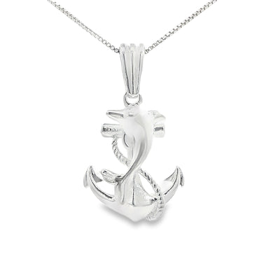STERLING SILVER CHARM ANCHOR DOLPHIN ROPE