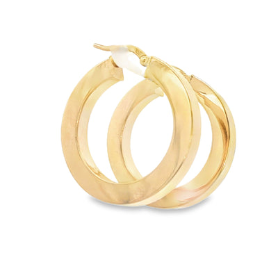 14 KARAT MEDIUM HOOP EARRINGS 27MM CHUBBY ROUND