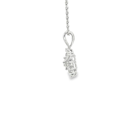 14 KARAT PENDANT NATURAL DIAMOND SNOWFLAKE WHITE