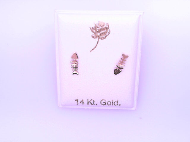 14 KARAT STUD EARRINGS WEIGHT: 0.4G : 4MM CZ PINK