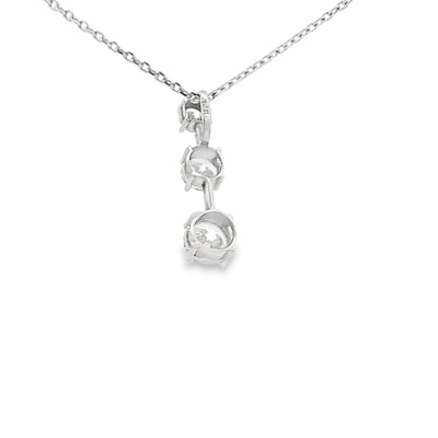 14 KARAT CHARM  CZ THREE STONE WHITE DROP SLIDE