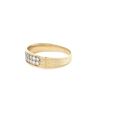 14 KARAT RING SIZE 10 WEIGHT: 3.9G : 5.7MM CZ 2 RO